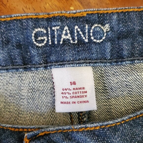 VTG Gitano Womens Size 14 Denim Bermuda Shorts Zippered Button Fly - Picture 9 of 13